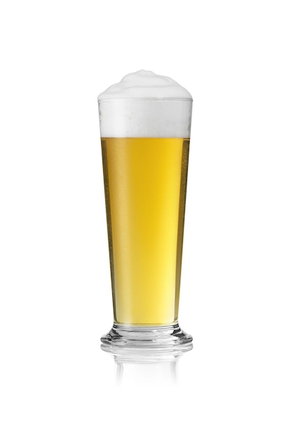 Bierglas mit Schaumkrone und Tautropfen-Kondensationsstab Pils gold