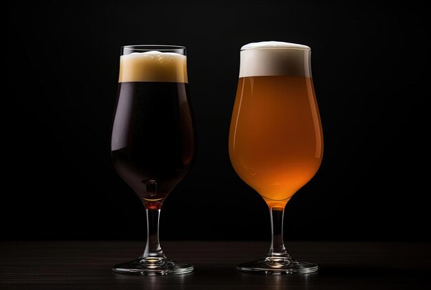 Bierglas mit zwei angehobenen Gläsern