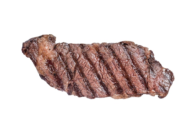 Bife de carne grelhada para churrasco denver em uma mesa isolada em fundo branco