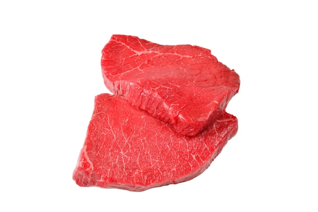 Bife de carne isolado no fundo branco