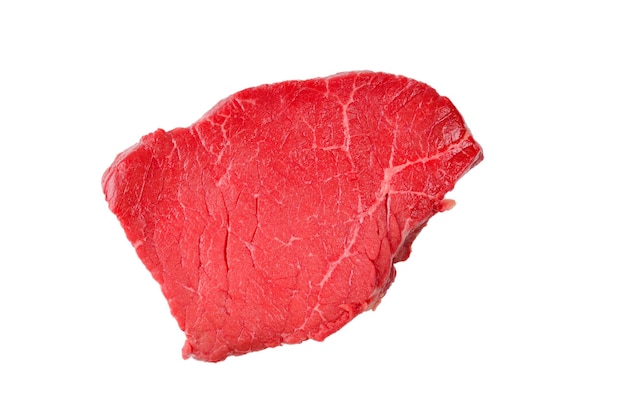 Bife de carne isolado no fundo branco