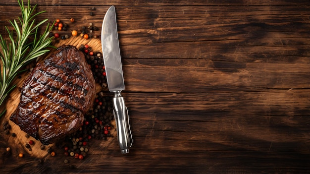 Bife de lombo grelhado no garfo aos idosos