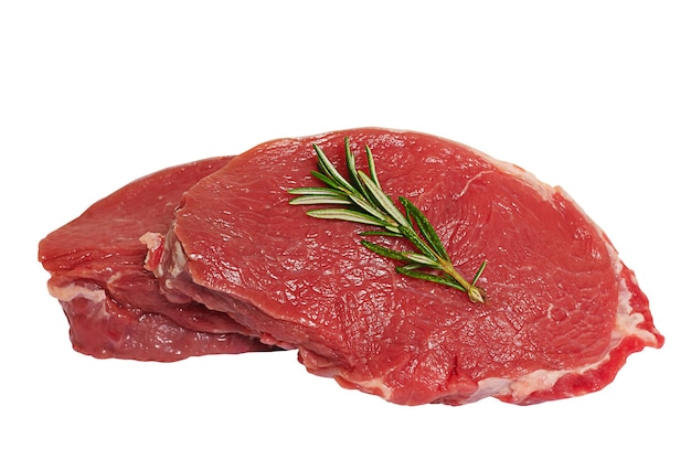 Foto bife isolado no branco bife cru fresco cozinhar carne