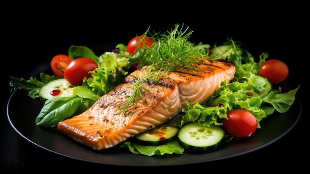 Bife salmon grelhado