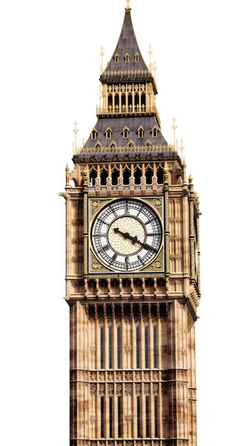 Foto big ben aislado sobre fondo blanco creado con tecnología de ia generativa