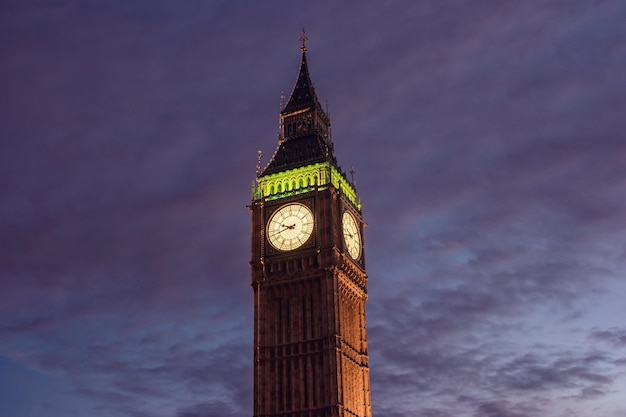 Big Ben al atardecer en Londres Reino Unido