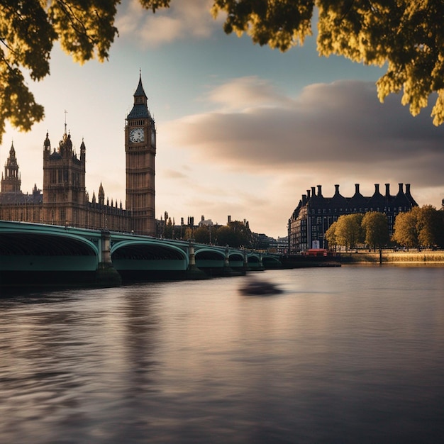 Big Ben Clock Tower London an der Themse Tapete