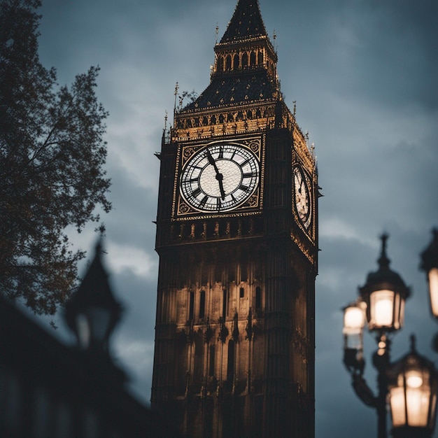 Big Ben Clock Tower London an der Themse Tapete