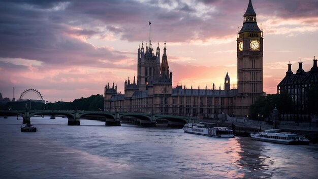 Big Ben torre do relógio e rio Tâmisa Londres