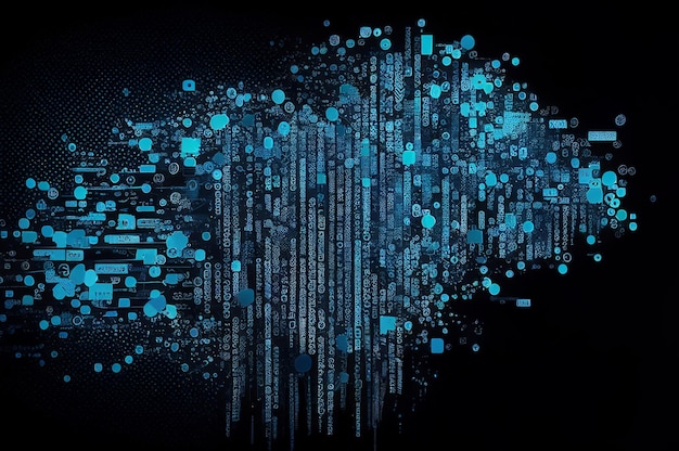 Big Data Background Abstract Digital Technology Flow Generativo AI Ilustración