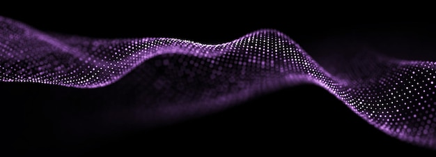 Big Data Blauer Hintergrund der futuristischen Technologie Cyber-Technologie Technologiehintergrund Welle 3d