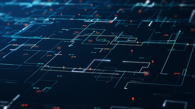 Big-Data-Konzept.Binärcode-Konzeptmuster und Big-Data-Struktur.Abstrakter Hintergrund des Technologie-Cloud-Computing. Datenbankschutz und sichere Übertragung von Informationen im Blockchain-Netzwerk.