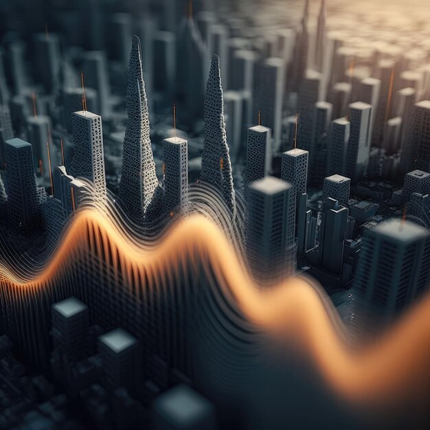 Foto big-data-stadt-hintergrundmaterial, das von ki generiert wurde