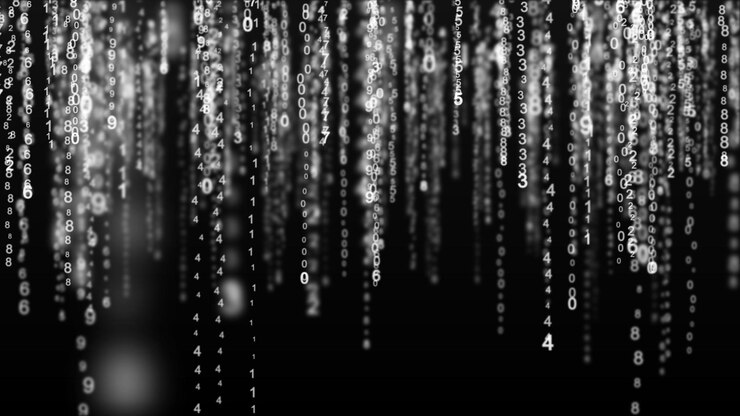 Foto big data tecnología futurista fondo azul tecnología cibernética fondo de tecnología wave 3d