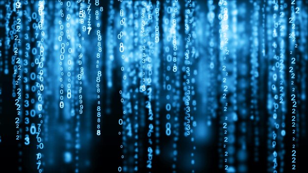 Big data Tecnología futurista fondo azul Tecnología cibernética Fondo de tecnología Wave 3d