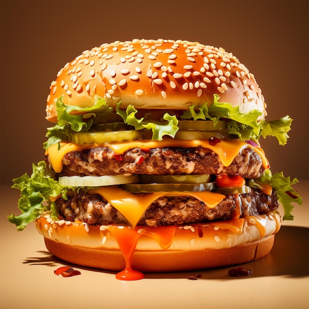Big juicy neo hamburger KI-generiertes Bild