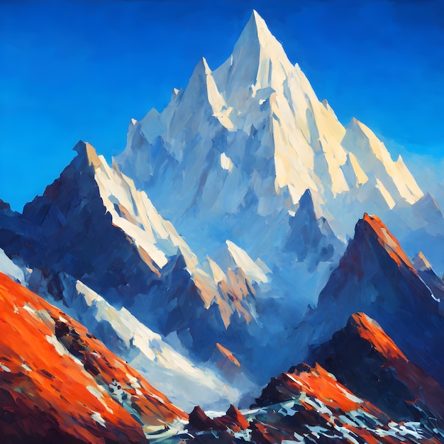 Foto big_mountain_oil_painting_style