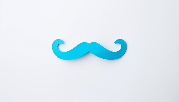 Bigode de papel azul sobre fundo branco