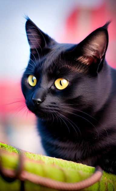 Los bigotes de un gato son amarillos.