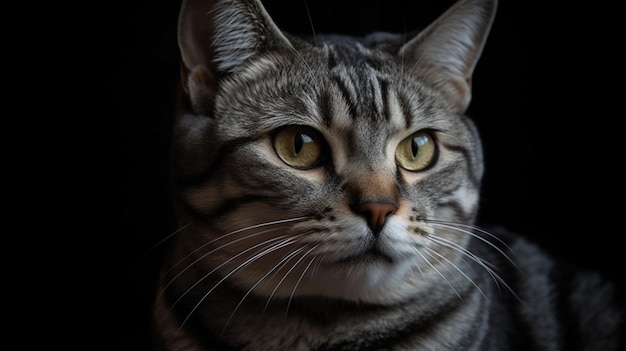 Los bigotes de un gato son visibles.