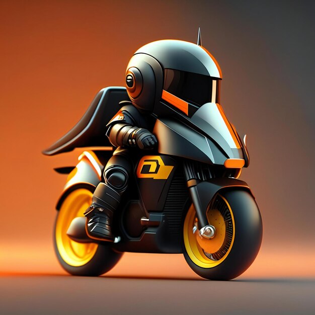 Biker-Maskottchen auf futuristischem Motorrad Generative KI