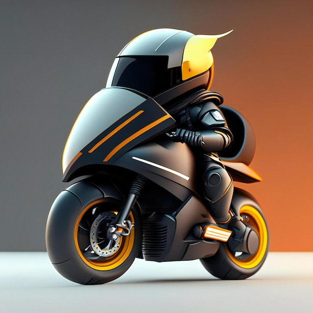 Biker-Maskottchen auf futuristischem Motorrad Generative KI