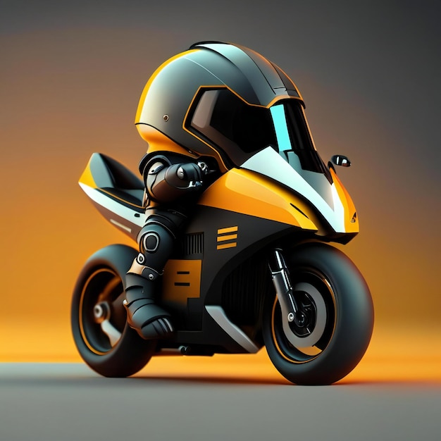 Biker-Maskottchen auf futuristischem Motorrad Generative KI