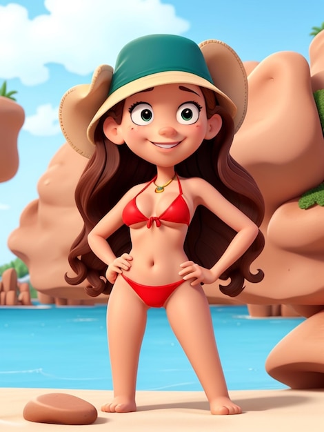 Bikini-Cartoon-Mädchen