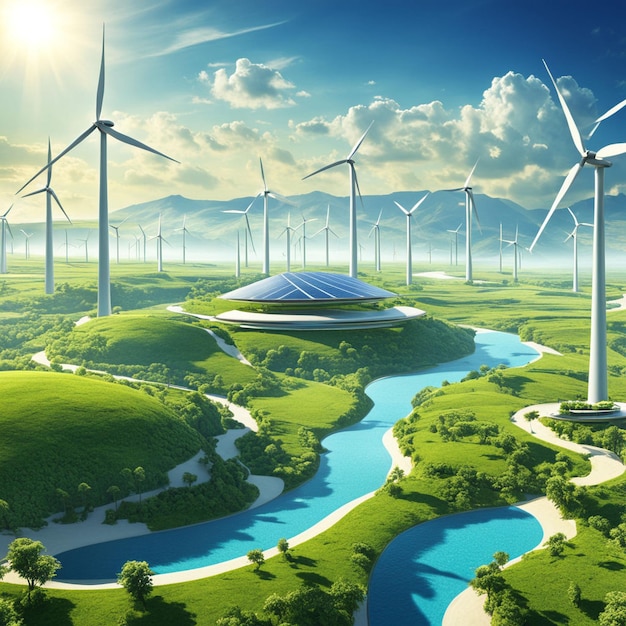 Bild der erneuerbaren Energie-Oase am Tag der Erde