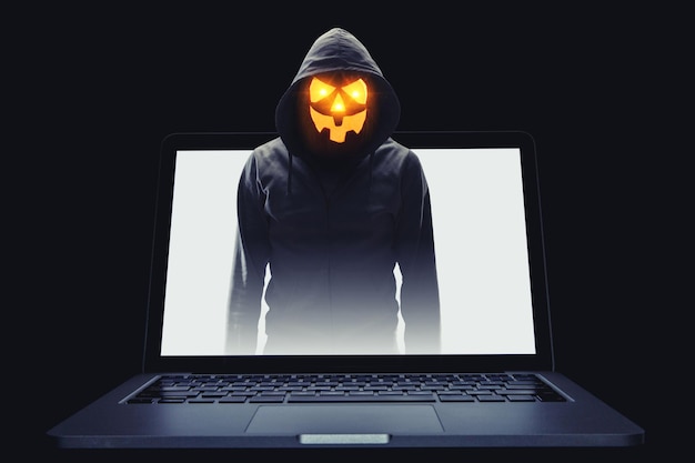 Bild der Gefahr eines Cyberangriffs. Gemischte Medien
