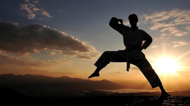 Bild der generativen KI der Karate-Silhouette