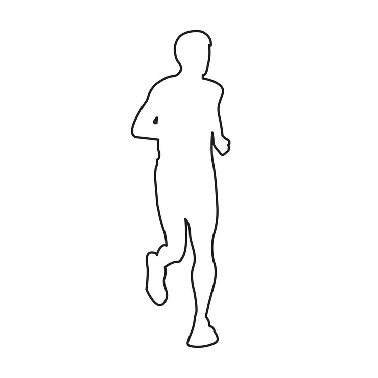 Foto bild der silhouetten von athleten beim laufen
