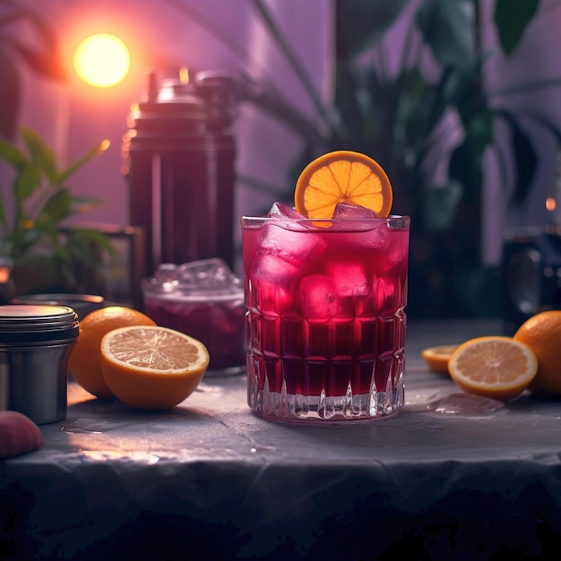 Bild einer dunkelvioletten Sommercocktail-Coctelery-Bar