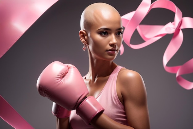 Bild einer Frau, die den Kampf gegen Brustkrebs darstellt
