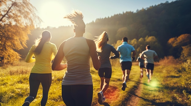 Bild einer Gruppe von Menschen, die an einem Lauf am Weltgesundheitstag teilnehmen