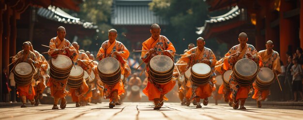 Foto bild einer lebhaften taiko-schlagzeugperformance auf wallpaper