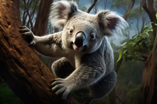 Bild eines Koalas im Wald Wildtiere Generative KI-Illustration