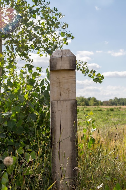 Bild Holzsäule am Feldrand