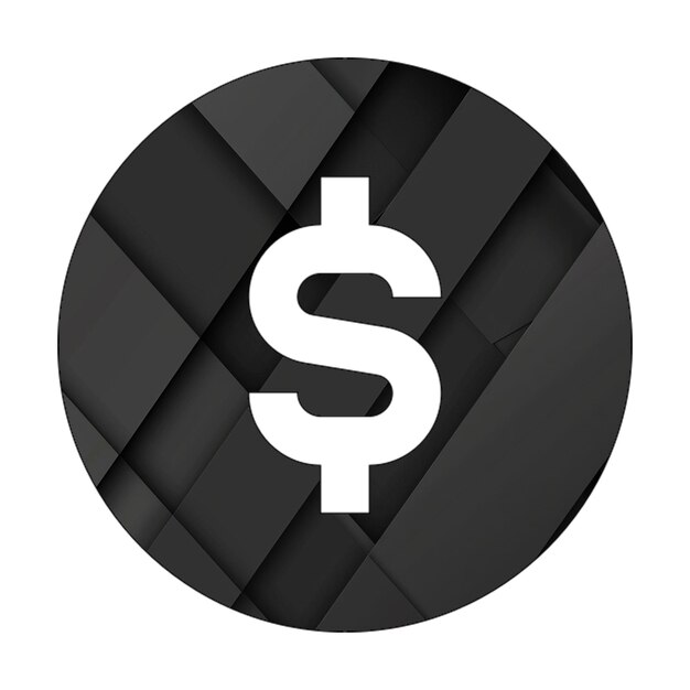 Bild-Ikonen USD-Kreis Schwarz Rechteck Hintergrund
