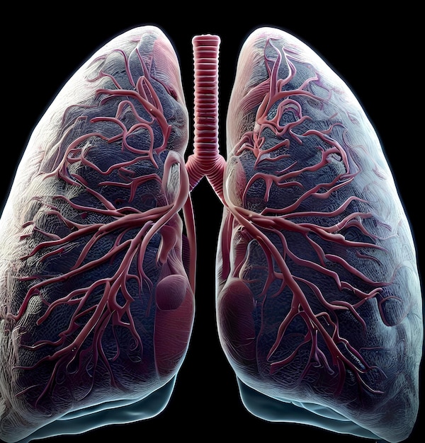 Bild in hoher Qualität, das menschliche Lungen darstellt