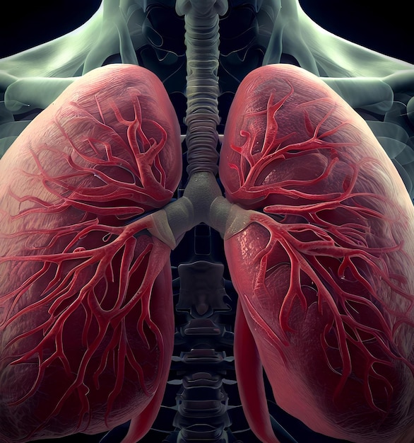 Bild in hoher Qualität, das menschliche Lungen darstellt