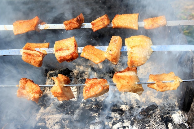 Bild von appetitvollem Grill am Feuer