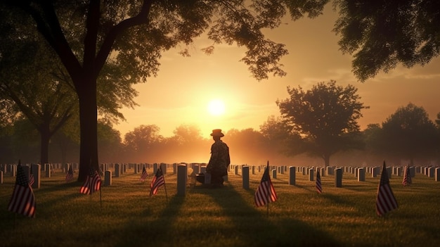 Foto bild von gräbern amerikanischer helden