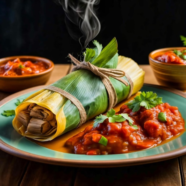 Bild von mexikanischen Tamales-Essen