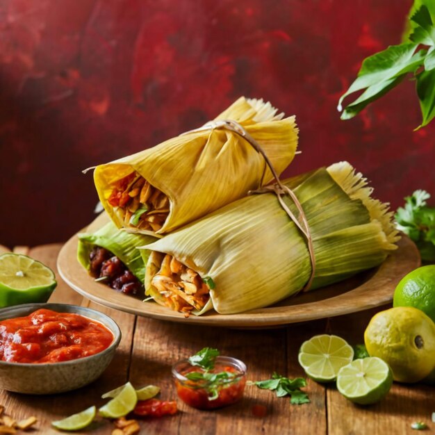 Bild von mexikanischen Tamales-Essen