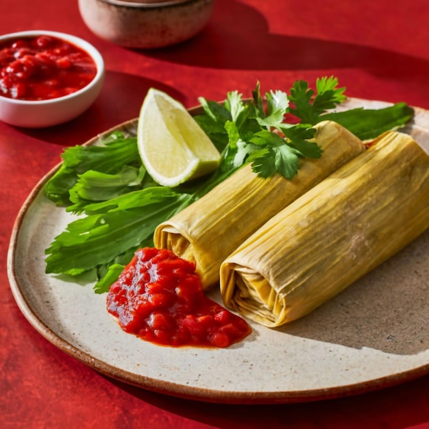 Bild von mexikanischen Tamales-Essen