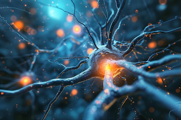 Bild von Neuronenzellen im dekorativen Stil