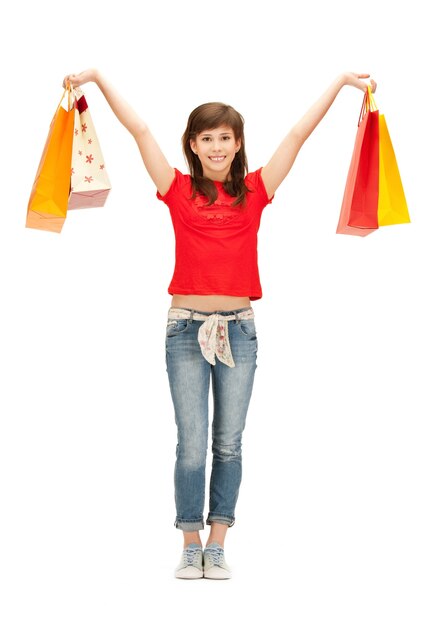Bild von Teenager-Mädchen mit Einkaufstüten