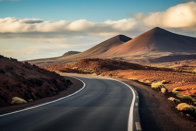 Bild zu unerforschten Straßenreisen und AbenteuernFahrt durch die malerische Landschaft zum Ziel im Naturpark von Lanzarote