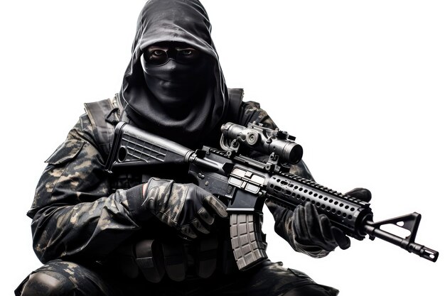 Bildsatz von Black Ops-Soldaten mit Balaclava